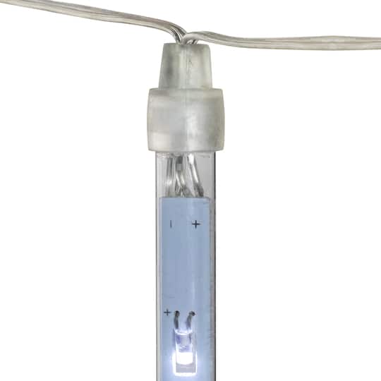 10ct. White Transparent Dripping Icicle Snowfall Christmas Light Tubes with Clear Wire